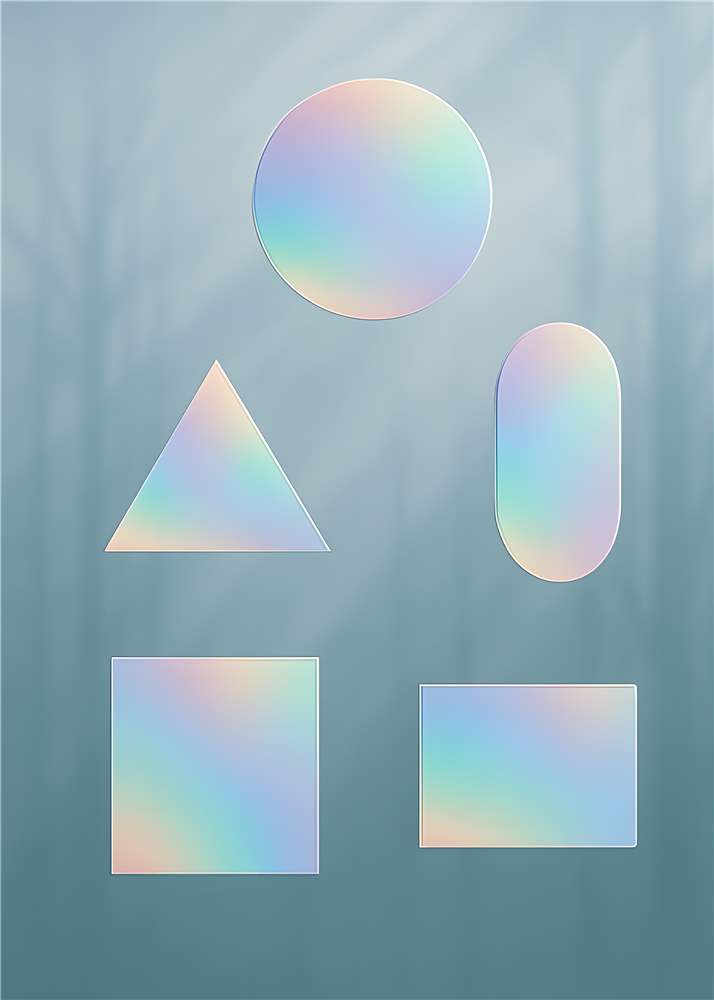 Iriserende Geometri: Farverig Abstraktion plakat