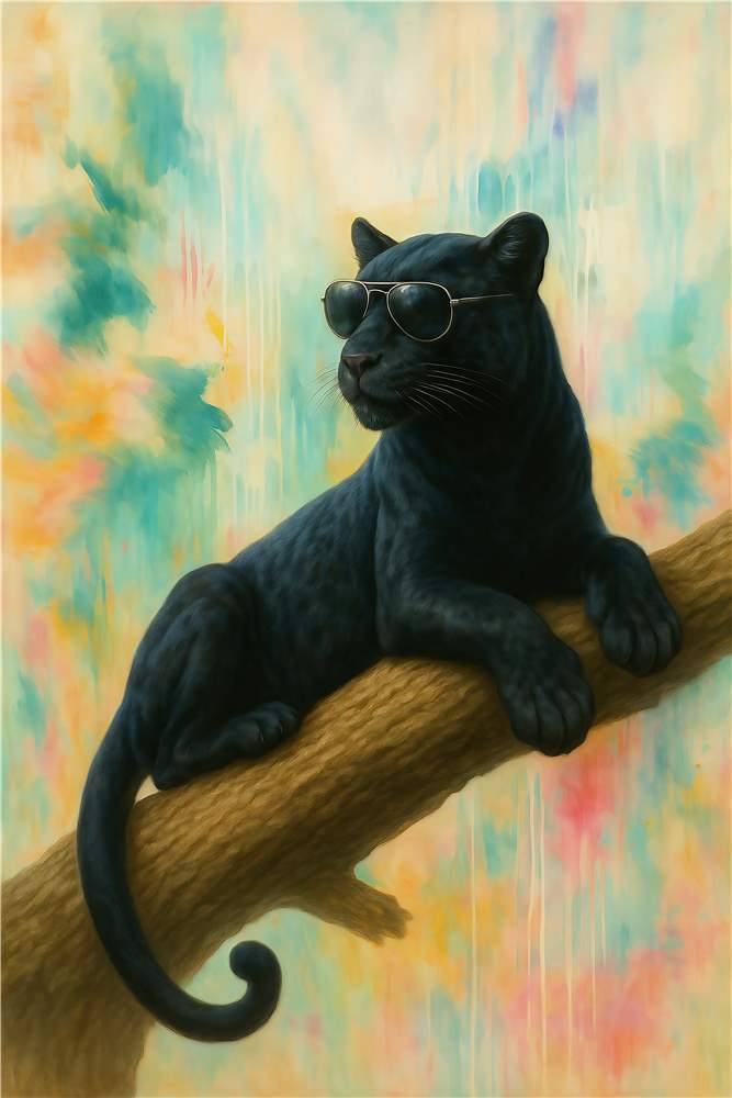 Trendy Panther i Solbriller plakat