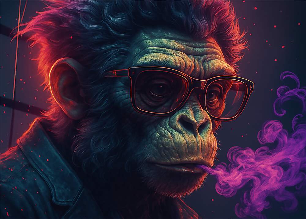 Cool Abe med Briller og Røg plakat