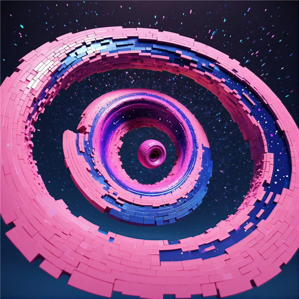 Farverig 3D Spiral Kunstværk plakat