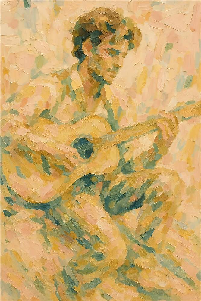 Musik og Følelser i Pastelblå Nuancer plakat