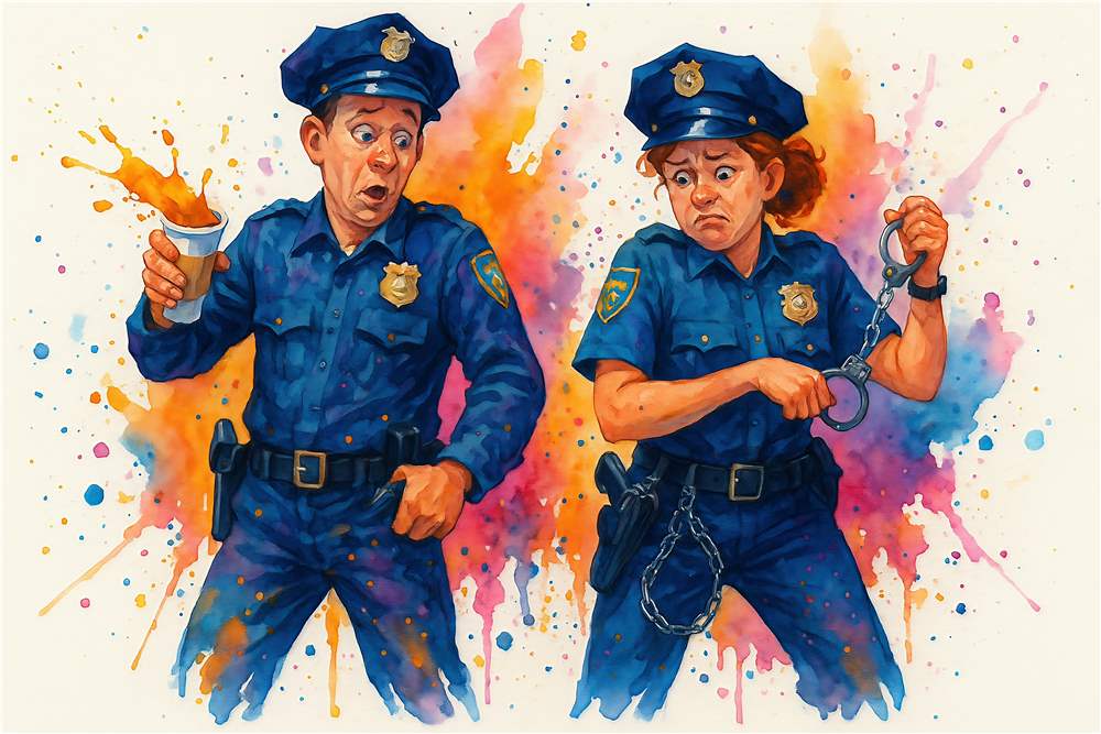 Farverig Politiets Dagligdag plakat