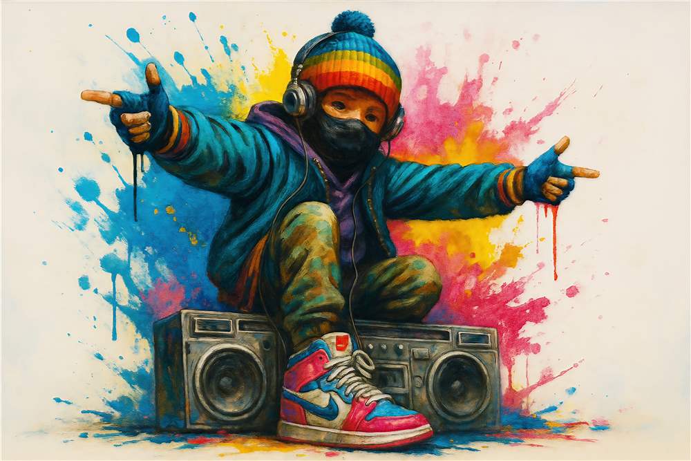 Farverig Hip-Hop Energi til Dit Rum plakat