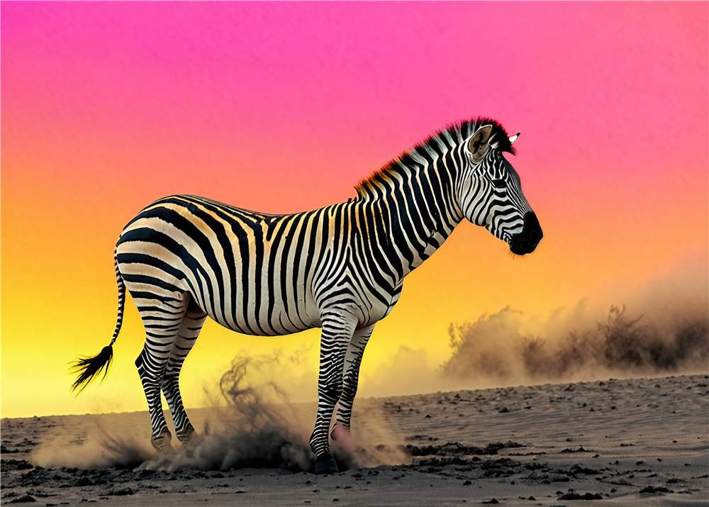 Zebra i Solens Glød plakat