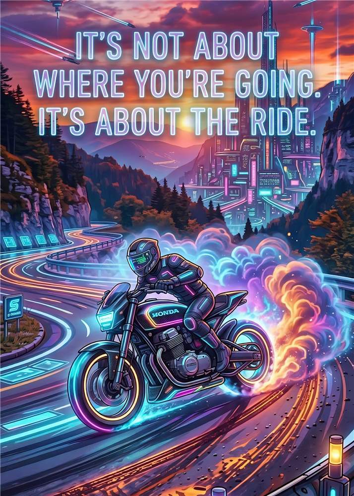 Det Handler Om Turen - Motorcykel Plakat plakat