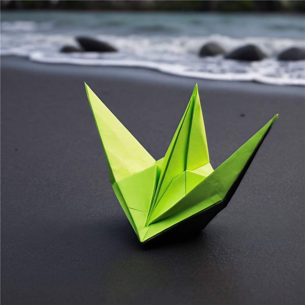 Fortryllende Grøn Origami Fuglefigur plakat