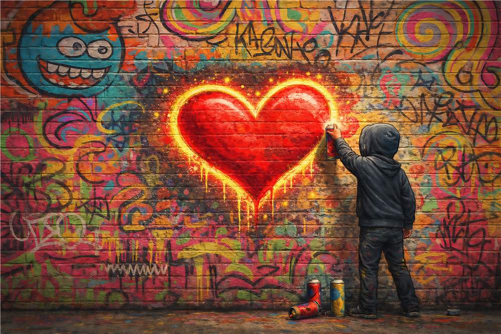 Kreativ Kærlighed: Graffiti Kunst plakat
