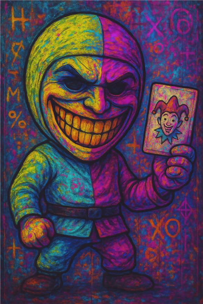 Farverig Joker med Spilleglæde plakat