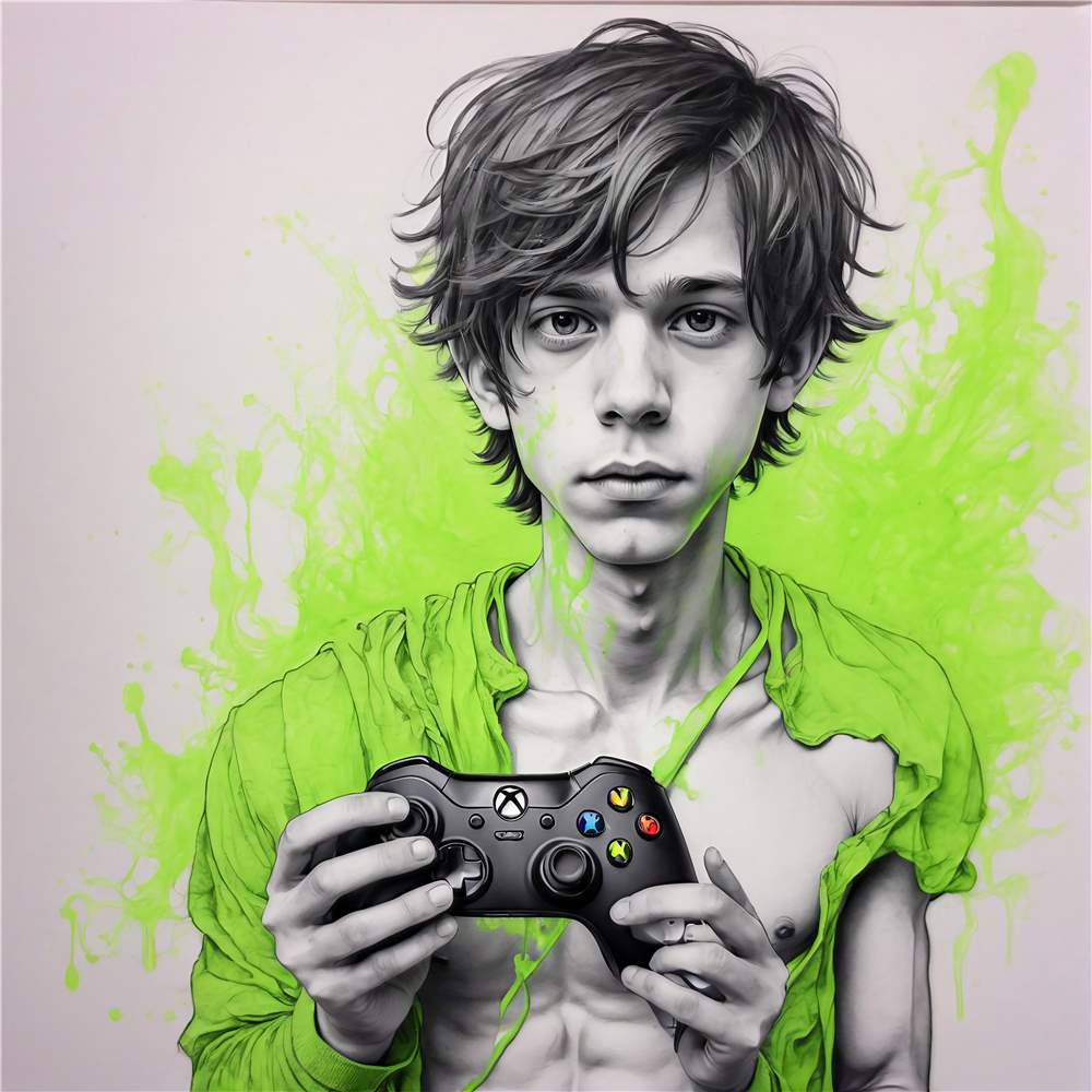 Energi og Gaming: Portræt af en Ung Gamer plakat