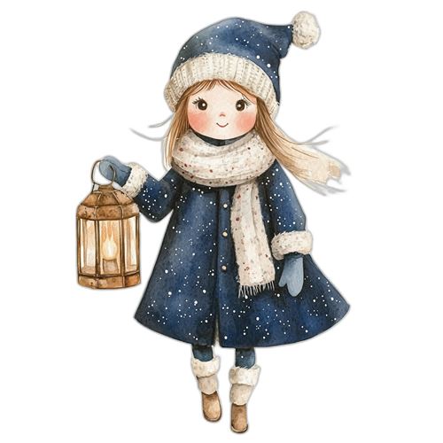 Vinterpige med lanterne