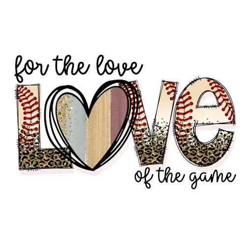 LOVE med baseball og leopardmønster