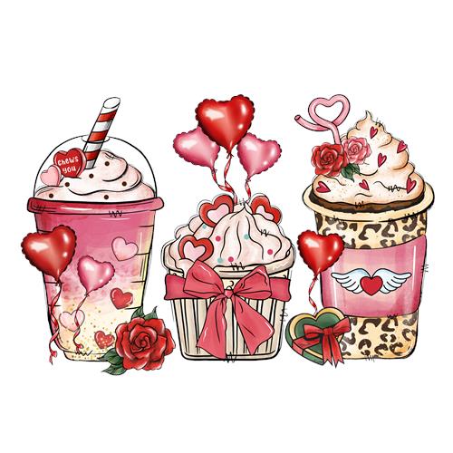 Romantiske cupcakes og milkshake med hjerter