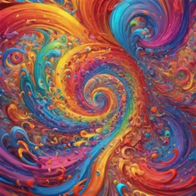 Dynamisk Spiral af Farver - Oplev bevægelsen i denne farverige spiral, der bringer liv og energi ind i dit rum. Det abstrakte design er perfekt til at skabe en dynamisk og inspirerende atmosfære, der fanger blikket og stimulerer fantasien.