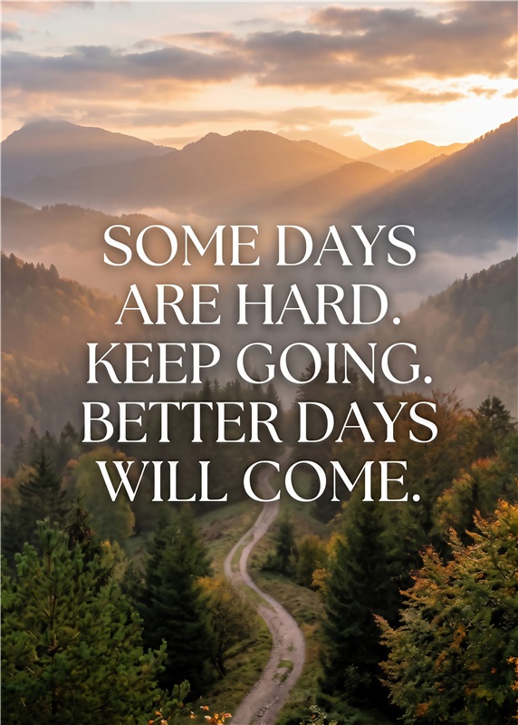 Hold Humøret Oppe med Motivationsplakat - Denne smukke plakat med inspirerende ord er perfekt til at minde dig om, at hårde dage kun er midlertidige. En fantastisk tilføjelse til ethvert rum, der giver en positiv energi og vedholdenhed i svære tider.
