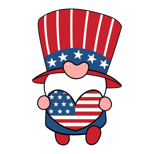 Amerikansk patriotisk nisse med flag
