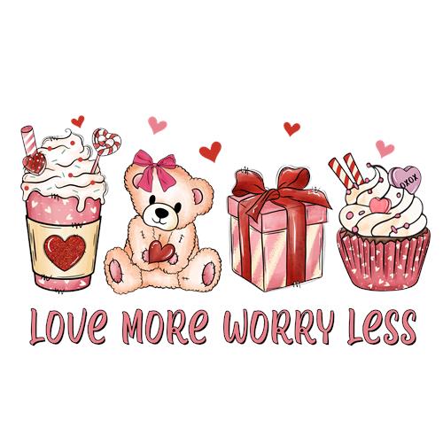 Love More Worry Less med bamse og søde gaver