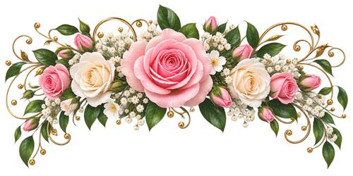 Blomsterdekoration med lyserøde roser