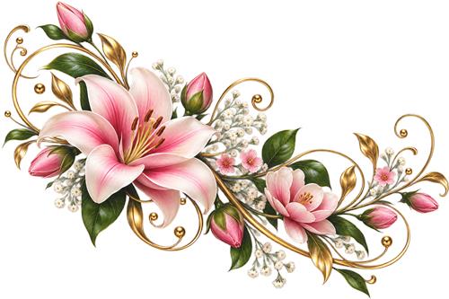 Elegant blomsterdekoration med liljer og slyng